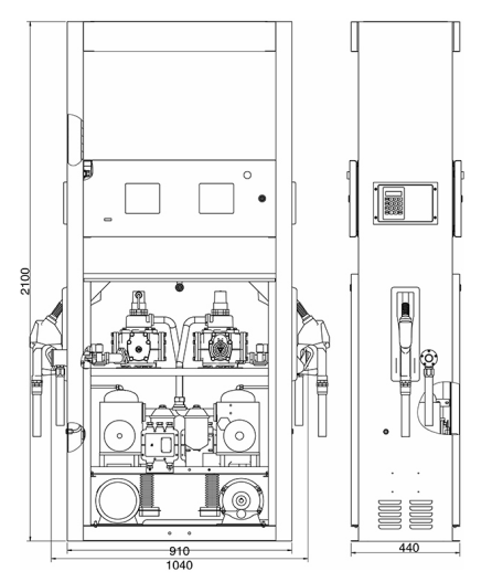 Low-Profile Gas Fuel Pump